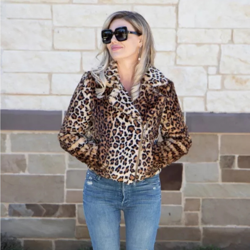 Rebecca Minkoff bomber faux fur size small